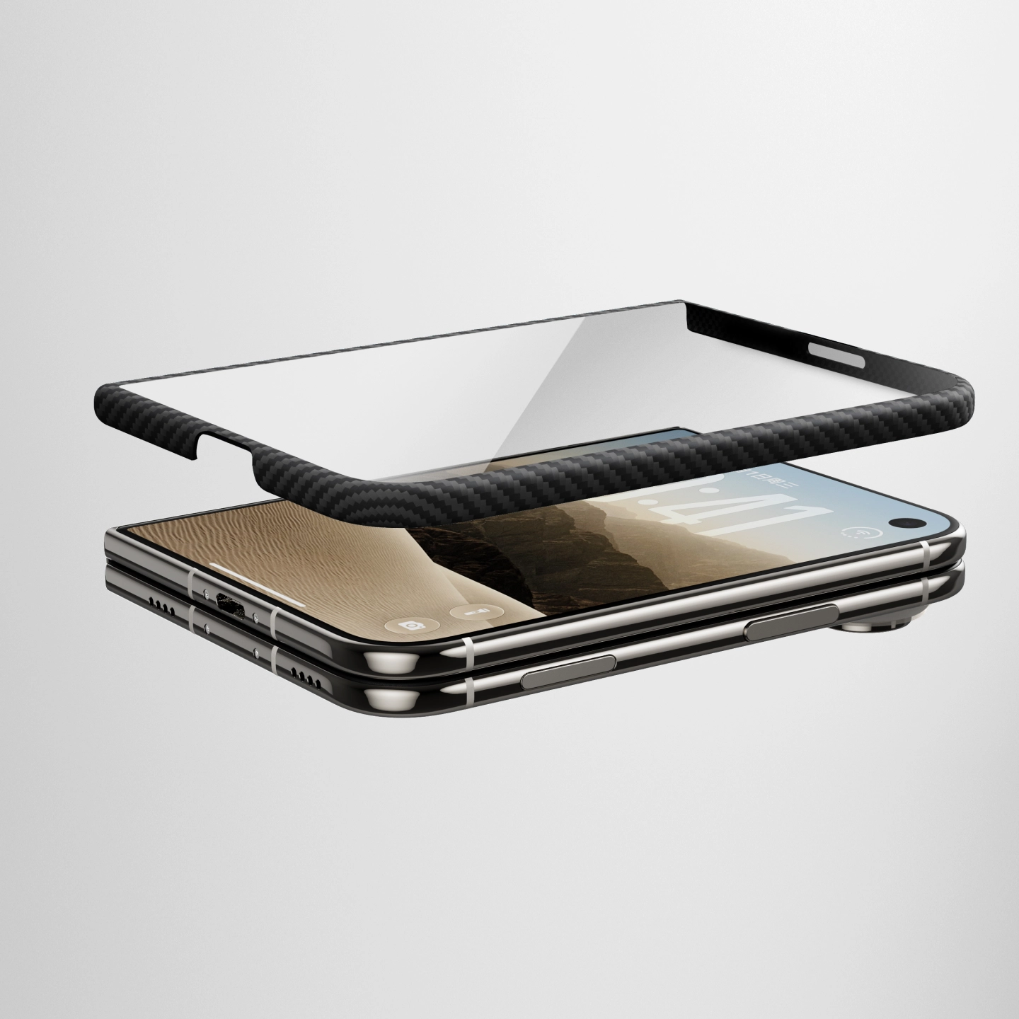 Classic iPhone Duo Suite Case aramid frame and tempered glass protector for iPhone Duo
