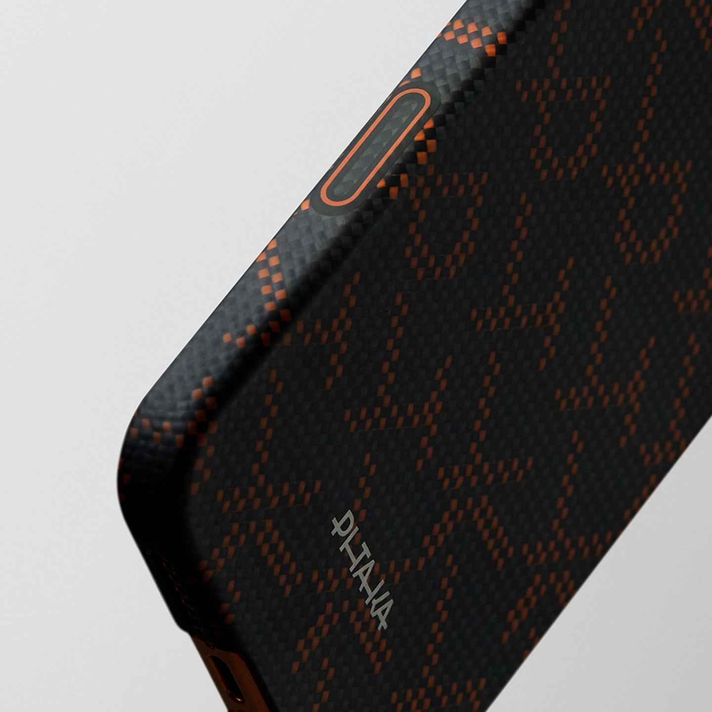 PITAKA Monogram Orange Black PitaTap camera control