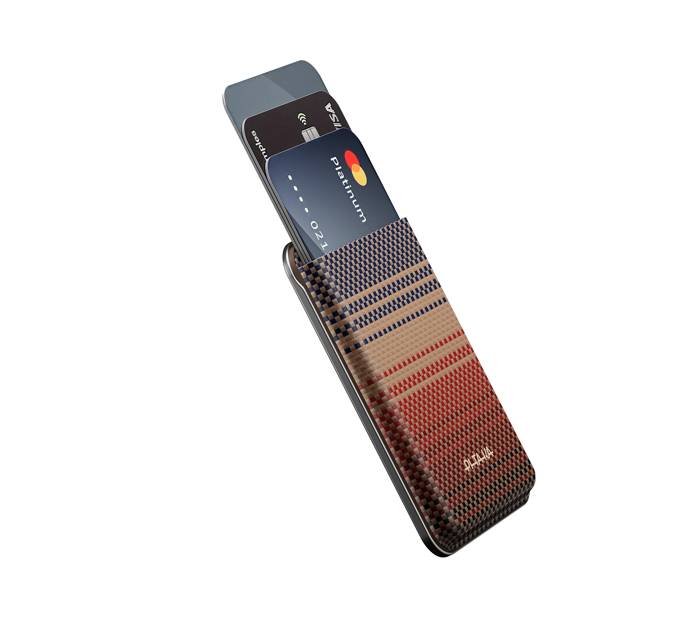 MagMod Wallet holding cards on a phone