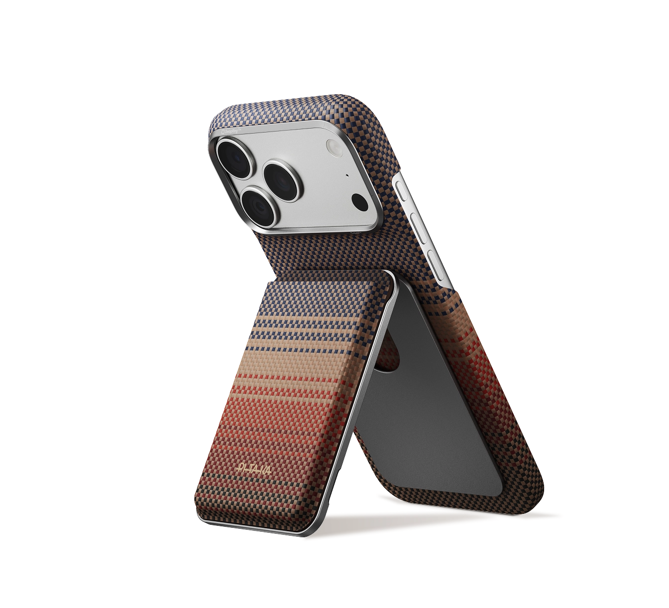 MagMod Stand Wallet propping up a phone