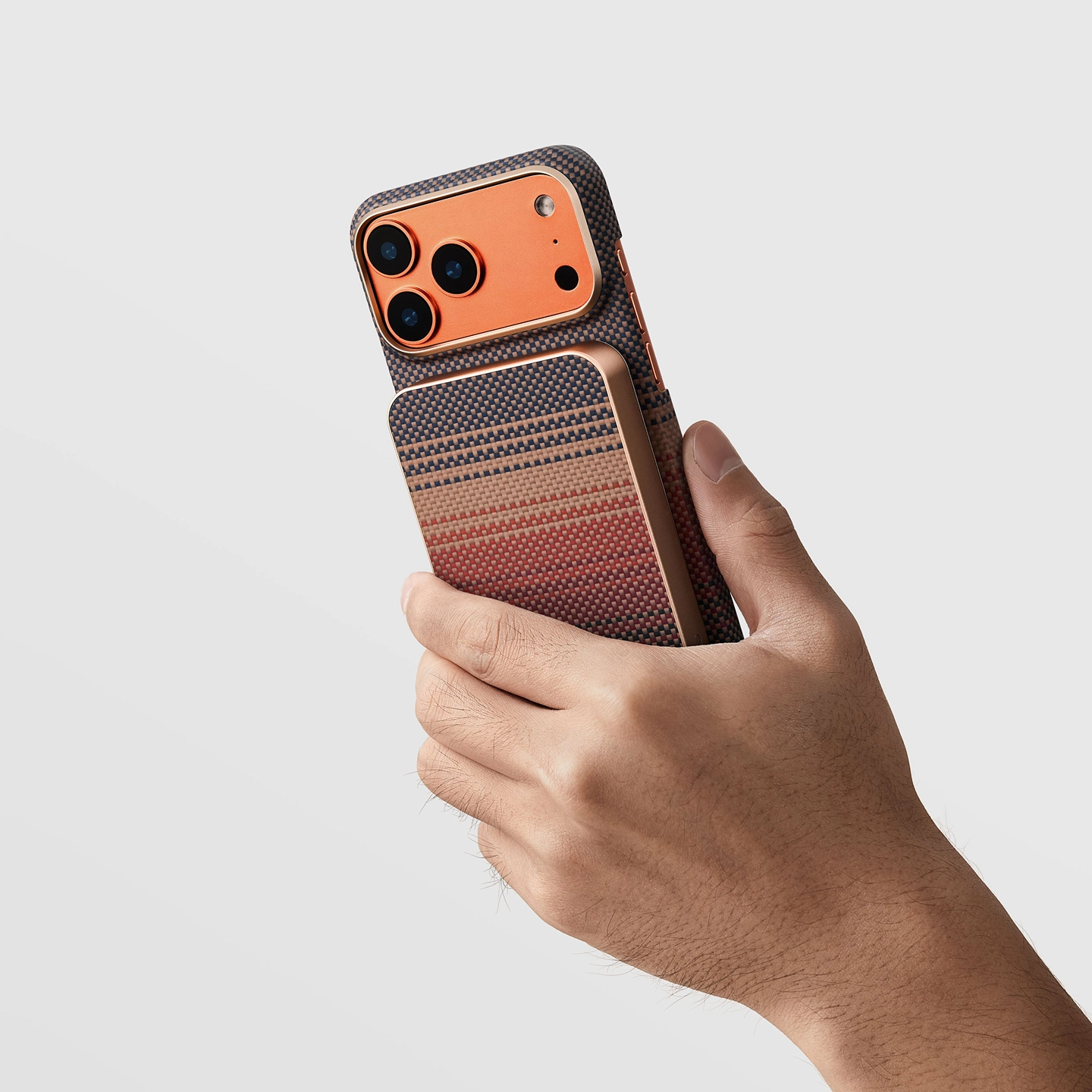 10000mAh magnetic power bank attached to a phone
