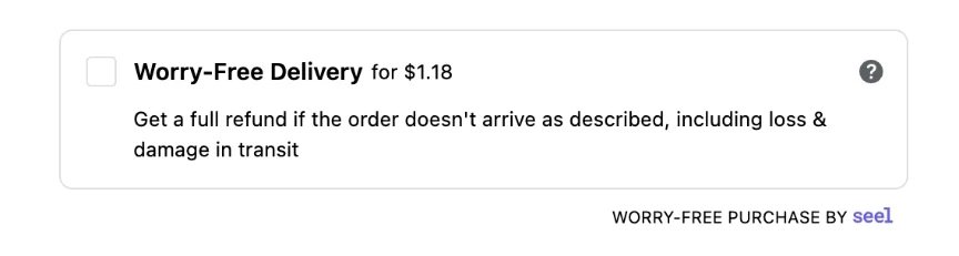 Worry-Free Delivery option shown during order review