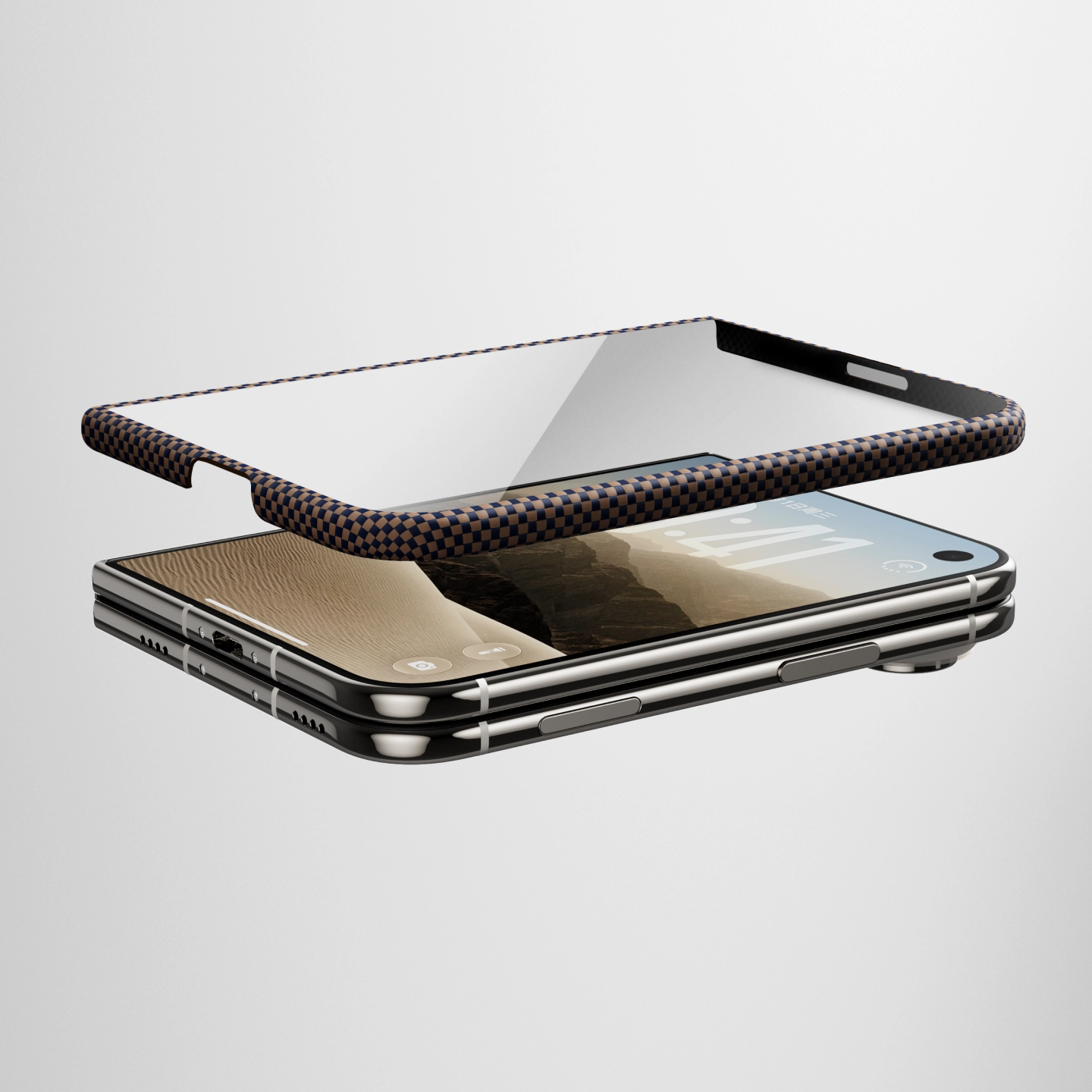 Sunset iPhone Duo Suite Case aramid frame and tempered glass protector for iPhone Duo