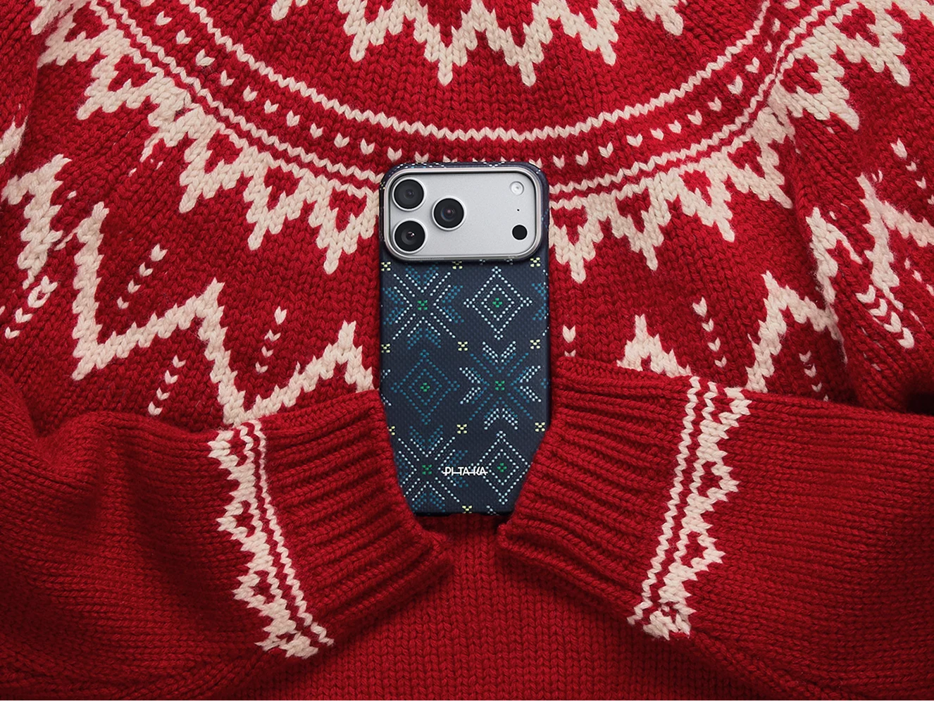 Navy Threads of Winter knitwear scene